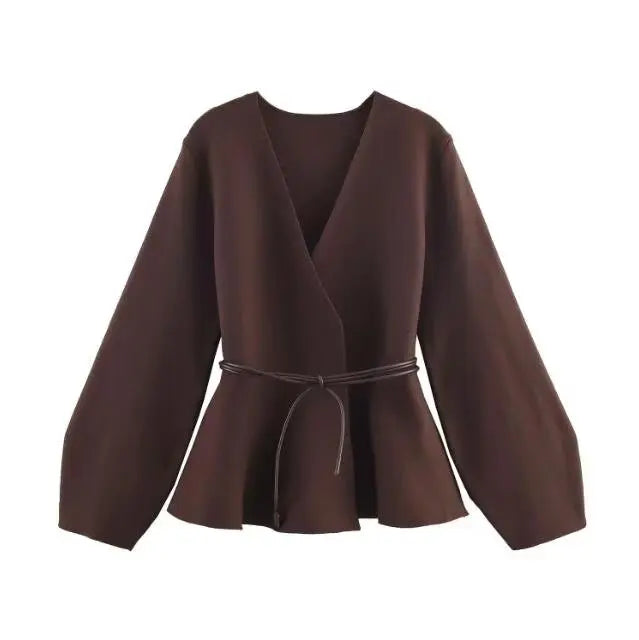 Aveline Tie-Waist Knit Cardigan