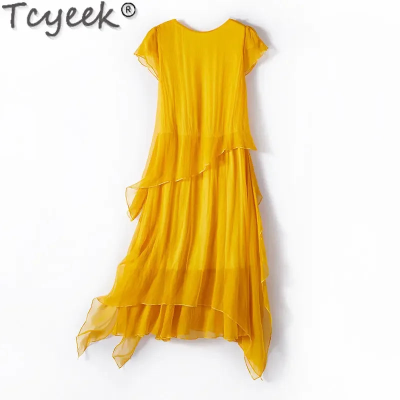 Aurelia Mulberry Silk Midi Dress