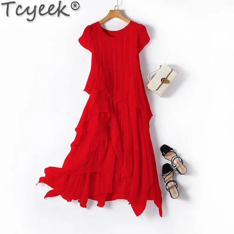 Aurelia Mulberry Silk Midi Dress