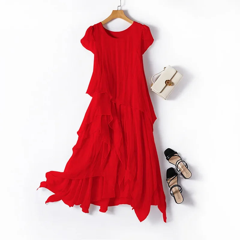 Aurelia Mulberry Silk Midi Dress