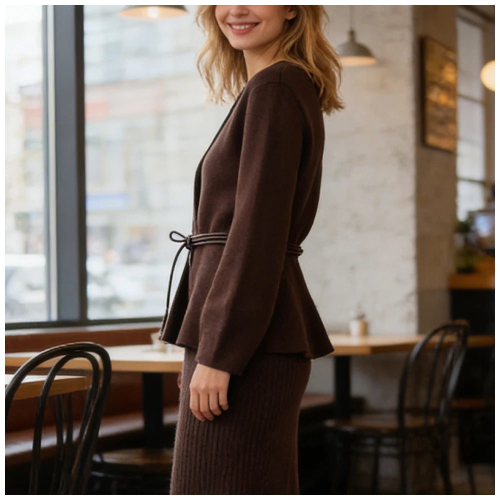 Aveline Tie-Waist Knit Cardigan