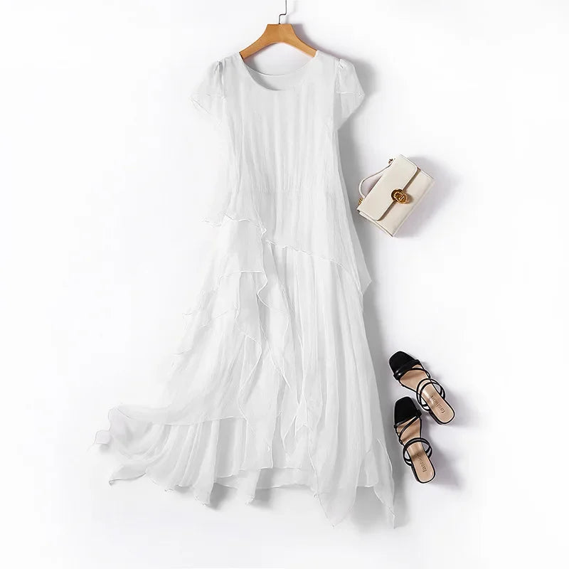 Aurelia Mulberry Silk Midi Dress