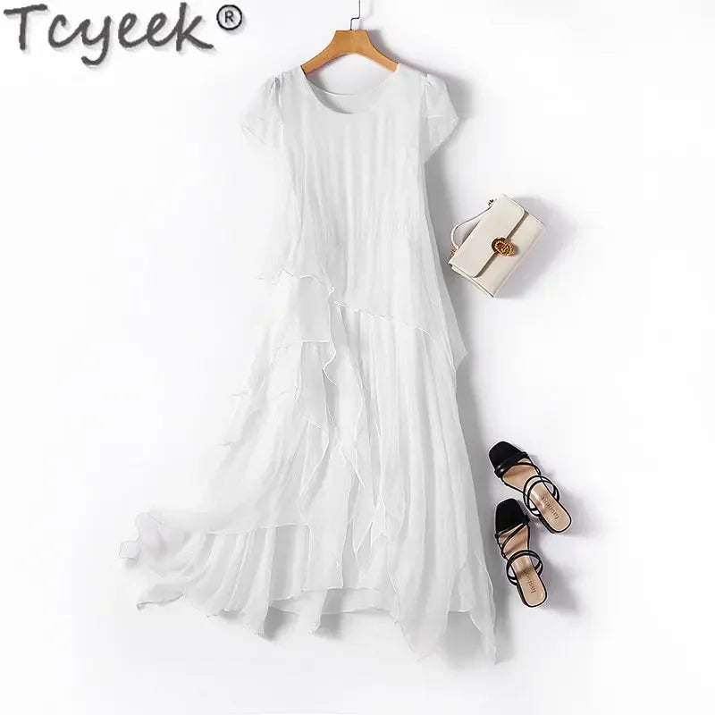 Aurelia Mulberry Silk Midi Dress