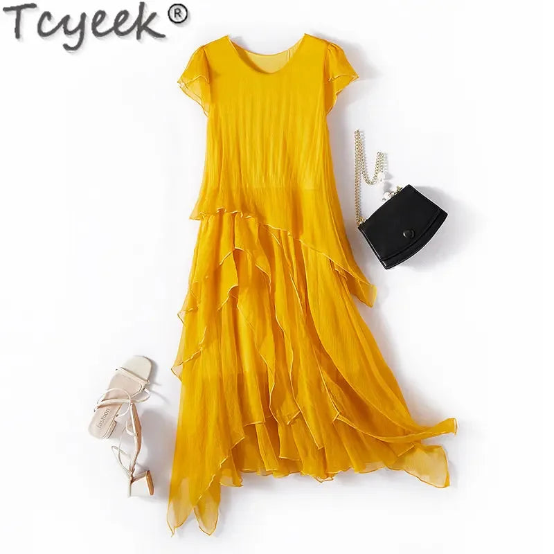 Aurelia Mulberry Silk Midi Dress