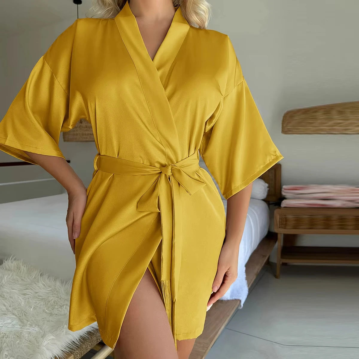 Lunara Silk Lounge Robe Set