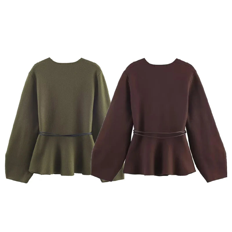 Aveline Tie-Waist Knit Cardigan